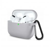 Silikónové púzdro pre Airpods 3 s karabínou - Sivá