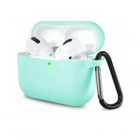 Silikónové púzdro pre Airpods 3 s karabínou - Mätová