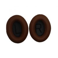 Náhradné kožené náušníky pre slúchadlá Bose QuietComfort 2, 15, 25 a 35 - Hnedé s čiernym vnútrom