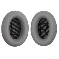 Náhradné náušníky pre slúchadlá Bose QuietComfort 2, 15, 25 a 35 - Sivé s čiernym vnútrom, kožené