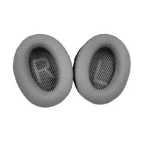 Náhradné náušníky pre slúchadlá Bose QuietComfort 2, 15, 25 a 35 - Šedé s čiernym vnútrom, kožené