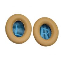 Náhradné kožené náušníky pre slúchadlá Bose QuietComfort 2, 15, 25 a 35 - Kaki s modrým vnútrom