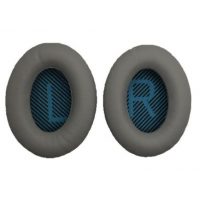 Náhradné kožené náušníky pre slúchadlá Bose QuietComfort 2, 15, 25 a 35 - Tmavo sivé s modrým vnútrom