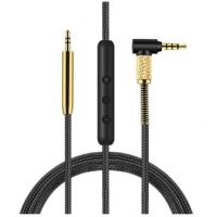 Náhradný Audio kábel pre slúchadlá TaoTronics SoundSurge 21, 22, 46, 60, 85, 90 - Čierno zlatý s mikrofónom
