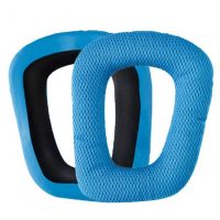 Náhradné náušníky pre slúchadlá Logitech G930, 432, 431, 430, 332, 331, 231 a F450 - Modré, látkové