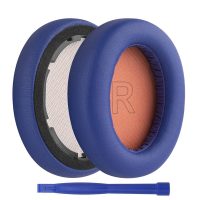 Náhradné náušníky pre slúchadlá Anker Soundcore Life Q10 - Modré s oranžovým vnútrom, kožené