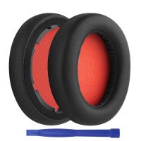 Náhradné náušníky pre slúchadlá Anker Soundcore Life Q10 - Čierne s červeným vnútrom, kožené