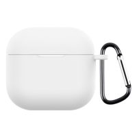 Silikónové púzdro pre Airpods 4 s karabínou - Biela