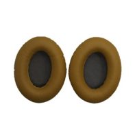 Náhradné kožené náušníky pre slúchadlá Bose QuietComfort 2, 15, 25 a 35 - Svetlé hnedé s šedým vnútrom bez vzoru