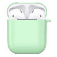 Matný plastový obal s karabínou pre Airpods - Zelená