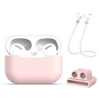 Silikónový obal pre Airpods Pro, súprava 3 kusov - Ružová