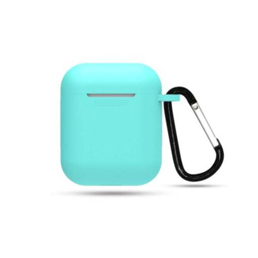 Foto - Silikónové puzdro pre Airpods 1 a 2 s karabínou - Mätová