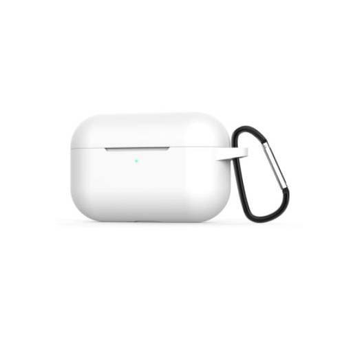 Foto - Silikónové púzdro pre Airpods Pro s karabínou - Biela