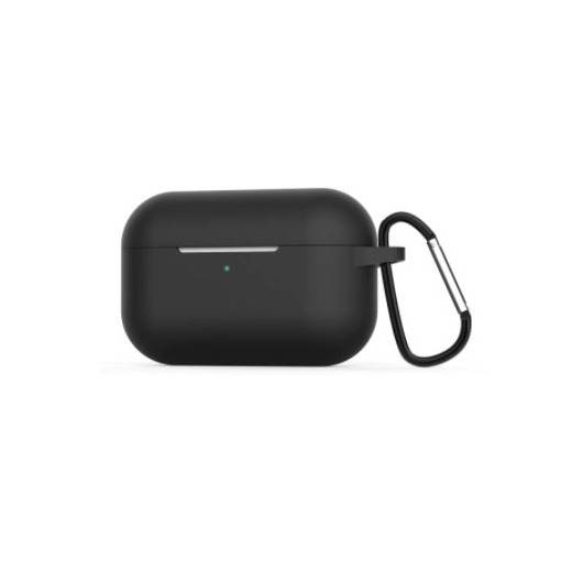 Foto - Silikónové púzdro pre Airpods Pro s karabínou - Čierna
