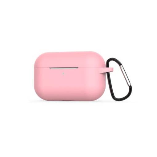 Foto - Silikónové púzdro pre Airpods Pro s karabínou - Ružová