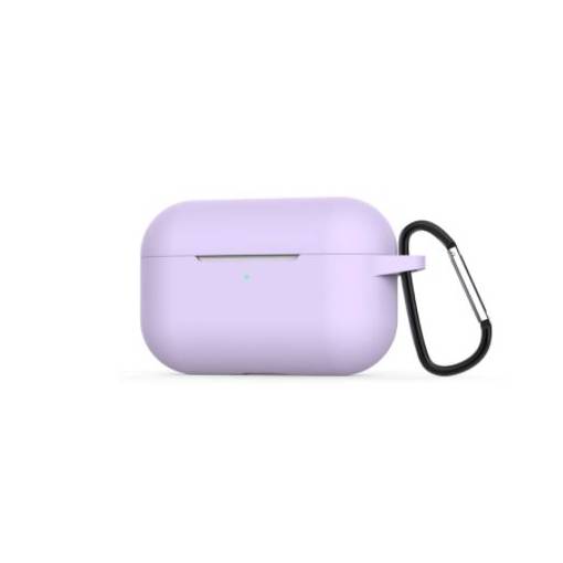 Foto - Silikónové púzdro pre Airpods Pro s karabínou - Svetlo fialová