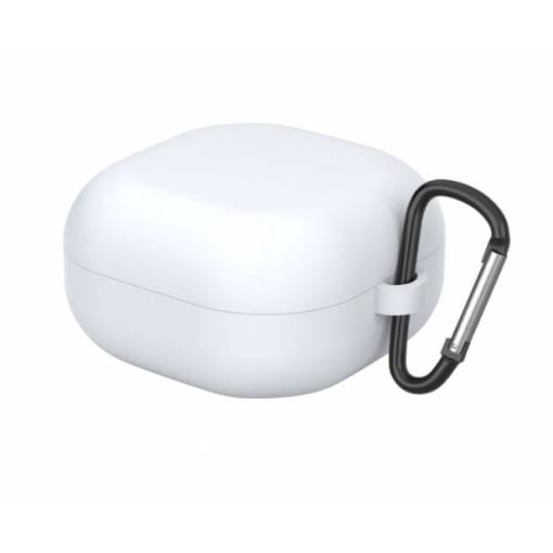 Foto - Silikónové puzdro pre Samsung Galaxy Buds 2, Live a Pro s karabínou - Biela