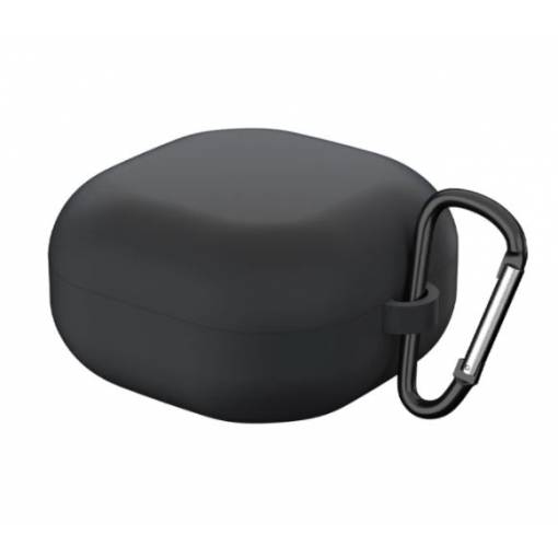 Foto - Silikónové puzdro pre Samsung Galaxy Buds 2, Live a Pro s karabínou - Čierna