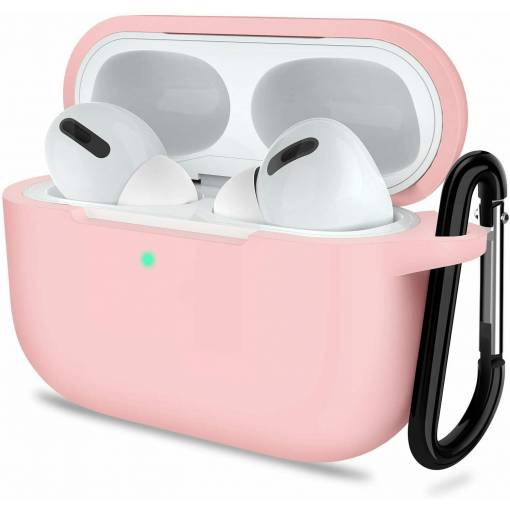 Foto - Silikónové púzdro pre Airpods 3 s karabínou - Ružová
