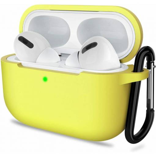 Foto - Silikónové púzdro pre Airpods 3 s karabínou - Žltá