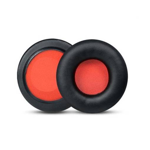 Foto - Náhradné kožené náušníky pre slúchadlá Skullcandy HESH 1 a 2 - Čierne s červeným vnútrom