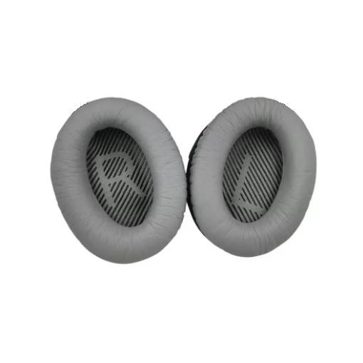 Foto - Náhradné náušníky pre slúchadlá Bose QuietComfort 2, 15, 25 a 35 - Šedé s čiernym vnútrom, kožené