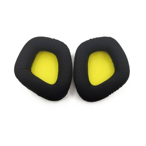 Foto - Náhradné náušníky pre slúchadlá Corsair Void RGB Elite - Čierne s žltým vnútrom, látkové