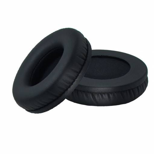 Foto - Náhradné univerzálne náušníky pre slúchadlá - Čierné, kožené, 110 mm