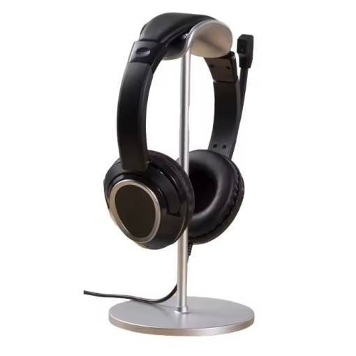 Foto - Hliníkový stojan na slúchadlá s protisklzovou podložkou - Strieborný