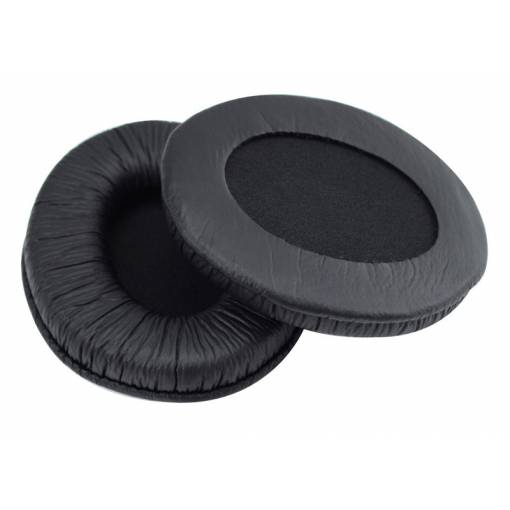 Foto - Náhradné náušníky pre slúchadlá Sennheiser HD202, 212, 437, 447, 457, 477, 497 - Čierne, kožené