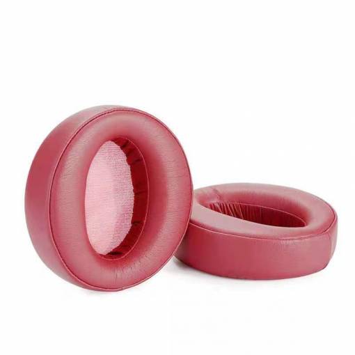 Foto - Náhradné náušníky pre slúchadlá Sony MDR-XB950BT, XB950N1, XB950B1, XB950AP - Červené, kožené