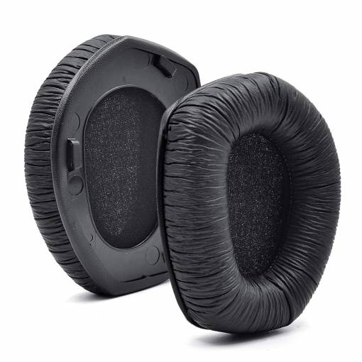 Foto - Náhradné náušníky pre slúchadlá Sennheiser HDR165, 175, 185, 195 a RS165, 175, 185, 195 - Čierne, kožené vráskavé