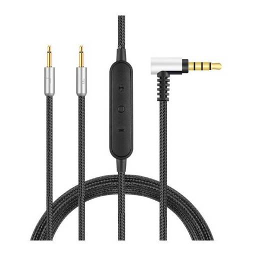 Foto - Audio kábel s ovládacím panelom pre slúchadlá Sennheiser - Čierno strieborný