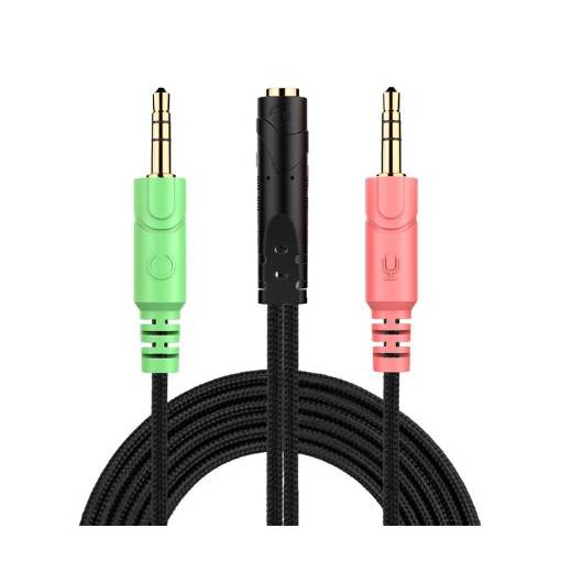 Foto - Prípojka na Audio kábel pre slúchadlá Sennheiser, Kingston HyperX, Bose, Logitech, JBL - Čierná, 20 cm