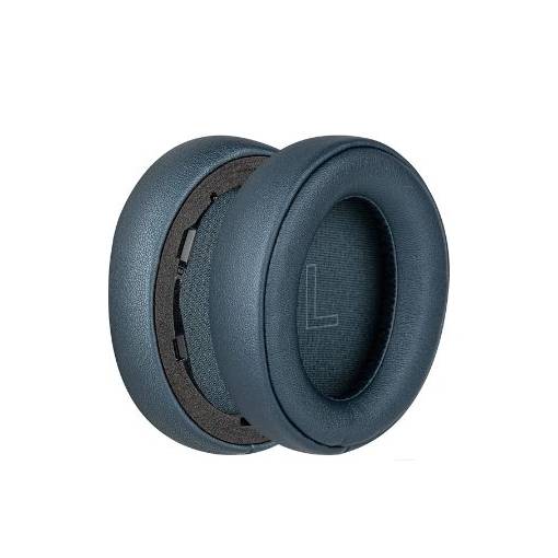 Foto - Náhradné náušníky pre slúchadlá Anker Soundcore Life Q30 a Q35 - Modré so švami, kožené
