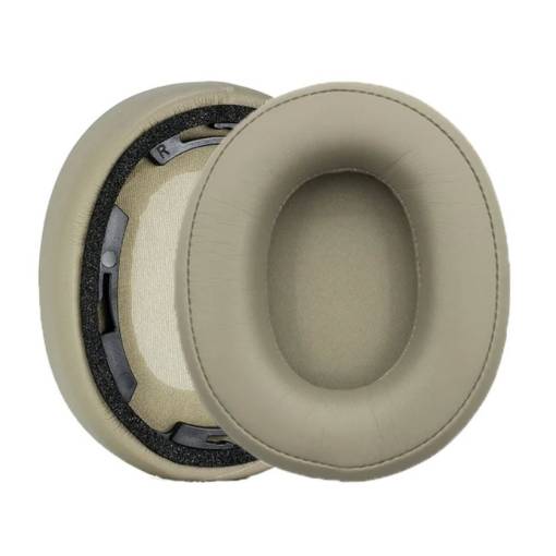 Foto - Náhradné náušníky pre slúchadlá Audio Technica ATH-SR50, SR50BT - Béžové, kožené