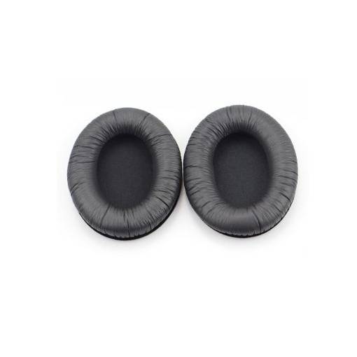 Foto - Náhradné náušníky pre slúchadlá Sennheiser HD418, 419, 428, 429, 439, 438, 448, 449 - Čierne, lesklé kožené