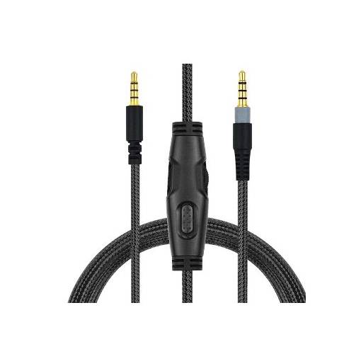 Foto - Audio kábel pre slúchadlá Kingston HyperX Cloud Alpha a HyperX Cloud Mix s ovládacím panelom - Čierny, nylonový