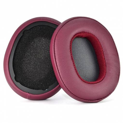 Foto - Náhradné náušníky pre slúchadlá SkullCandy Hesh 3.0 a Crusher - Burgundy, kožené