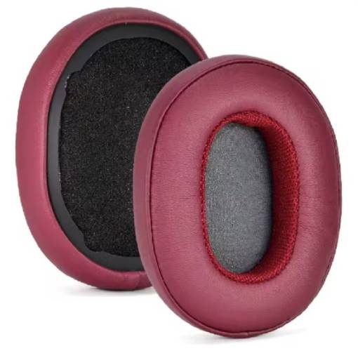 Foto - Náhradné náušníky pre slúchadlá SkullCandy Hesh 3.0 a Crusher - Burgundy, kožené