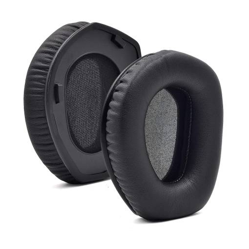 Foto - Náhradné náušníky pre slúchadlá Sennheiser HDR165, 175, 185, 195 a RS165, 175, 185, 195 - Čierne, kožené hladké