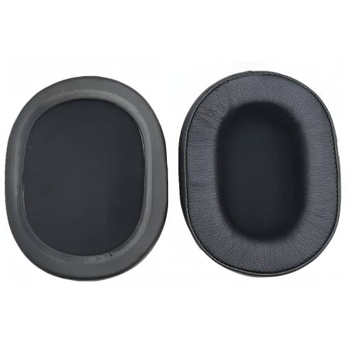 Foto - Náhradné náušníky pre slúchadlá Audio Technica ATH-M30, M40X, M50, M50S a M50X - Čierne, kožené