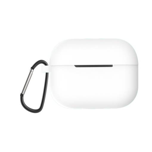 Foto - Silikónové púzdro pre Airpods Pro 2 s karabínou - Biela