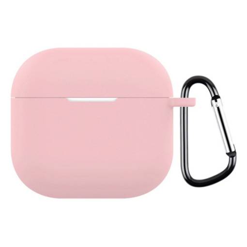 Foto - Silikónové púzdro pre Airpods 4 s karabínou - Ružová