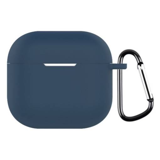 Foto - Silikónové púzdro pre Airpods 4 s karabínou - Modrá
