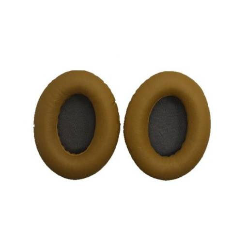Foto - Náhradné kožené náušníky pre slúchadlá Bose QuietComfort 2, 15, 25 a 35 - Hnedé s šedým vnútrom bez vzoru