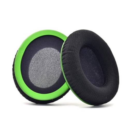 Foto - Náhradné náušníky pre slúchadlá Kingston HyperX Stinger Core - čierno zelené, látkové