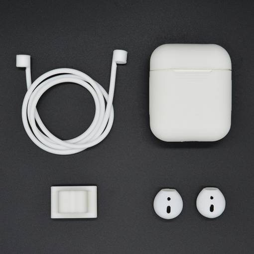 Foto - Silikónové púzdro pre Airpods, 4 kusy - Biela